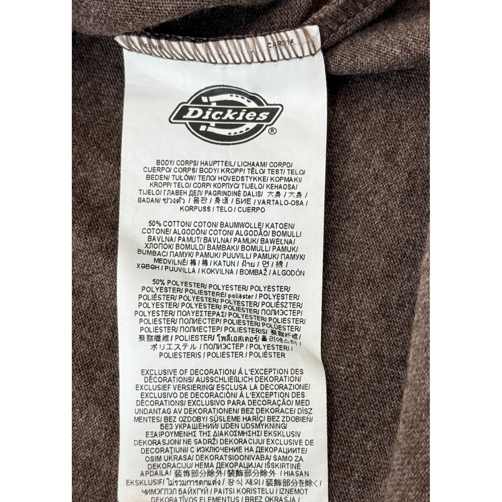 Dickies Mens Medium Brown Pocket T Shirt Workwear Short Sleeve Cotton Blend Tee - Picture 5 of 7
